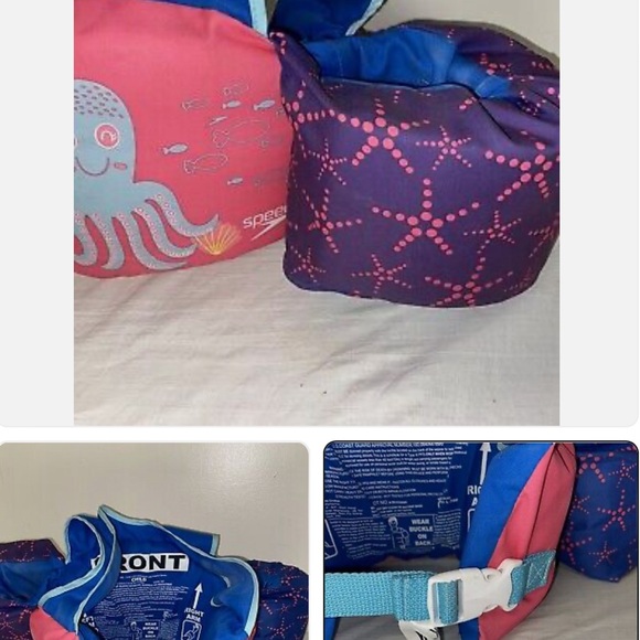 Speedo Child Flotation Device 30-50 lbs. Octopus Life Jacket Pink US Coast Guard - Picture 3 of 7